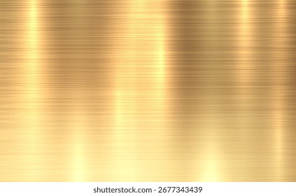 Fondo de tonos metálicos dorados Vector. Abstractas gradiente brillante y brillante reflejo de luz cepillado textura de metal de acero. Ilustración para fondo, telón de fondo, Web, Fondo de pantalla, impresión y diseño de obras de arte.