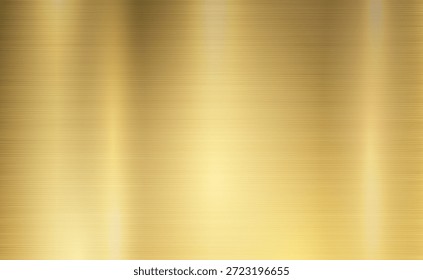 Fundo de tons metálicos de ouro vetorial. Gradiente abstrato brilhante e brilhante reflexo de luz escovado textura de metal de aço. Ilustração para fundo, pano de fundo, web, papel de parede, impressão e arte de design.