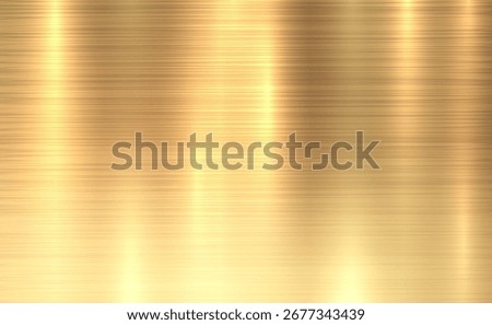 Vector gold metallic tones background. Abstract gradient bright and shiny light reflection brushed steel metal texture. Illustration for background, backdrop, web, wallpaper, print and design artwork.