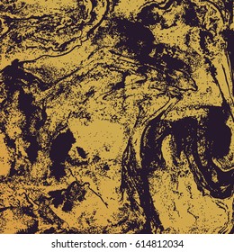 vector gold monochrome hand drawn ebru paper marbling liquid paint artwork decoration texture background