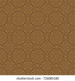 vector gold monochrome square decorative seamless pattern isolated dark background