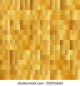 Vector gold mosaic background. Golden pattern of squares