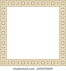 In: Vector Gold Native American Folk Ornament. Quadratische Grenze, Rahmen der Völker Amerikas, Azteken, Inkas, Maya