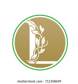 Vector Gold Nature Leaf Park Letter L Logo