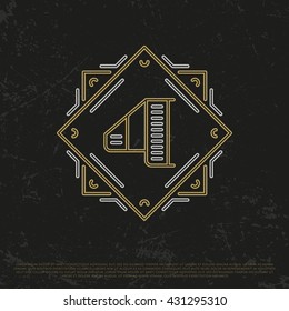 Vector Gold Number 4. Sign Four. Fourthly monogram. 