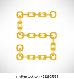Vector Gold Number 5 Isolated on White Background