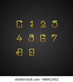 Vector Gold Numbers Set-Vector Illustration