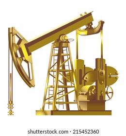 Vector gold oil rig