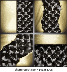 vector gold on fabric background set