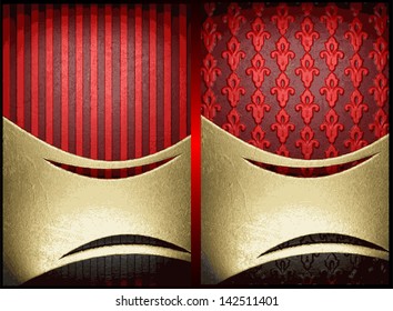 vector gold on red background