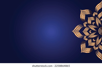 Vector gold oriental arabesque pattern background with place for text. Background with silver floral ornaments.