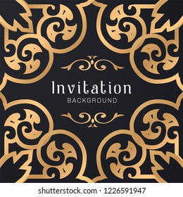 Vector gold ornamental decorative frame illustration