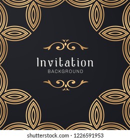 Vector gold ornamental decorative frame illustration