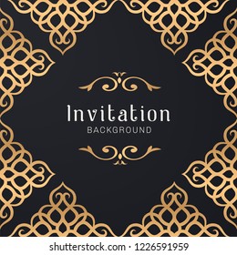 Vector gold ornamental decorative frame illustration