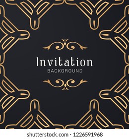 Vector gold ornamental decorative frame illustration