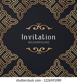 Vector gold ornamental decorative frame illustration