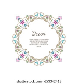 Vector gold ornamental  decorative frame. Elegant ornate  element for design template, place for text. Luxury floral border. Lace decor for birthday and greeting card, wedding invitation,certificate.