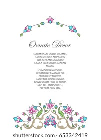 Vector gold ornamental  decorative frame. Elegant ornate  element for design template, place for text. Luxury floral border. Lace decor for birthday and greeting card, wedding invitation,certificate.