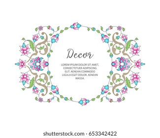 Vector gold ornamental  decorative frame. Elegant ornate  element for design template, place for text. Luxury floral border. Lace decor for birthday and greeting card, wedding invitation,certificate.