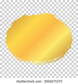 vector gold oval brush painted ink stamp circle banner on transparent background