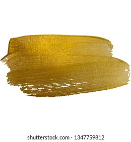 Vector gold paint smear stroke stain . Abstract gold glittering textured art illustration.  EPS10