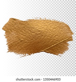 Vector gold paint smear stroke stain . Abstract gold glittering textured art illustration.  EPS10