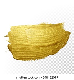 Vector gold paint smear stroke stain set. Abstract gold glittering textured art illustration. Abstract gold glittering textured art illustration.