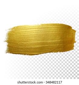 Vector gold paint smear stroke stain set. Abstract gold glittering textured art illustration. Abstract gold glittering textured art illustration.