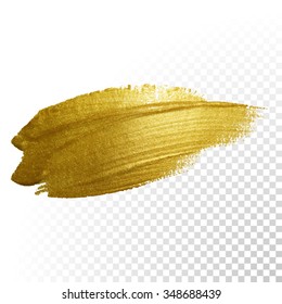 Vector gold paint smear stroke stain set. Abstract gold glittering textured art illustration. Abstract gold glittering textured art illustration.