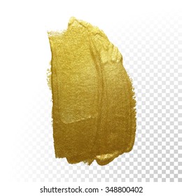 Vector gold paint smear stroke stain set. Abstract gold glittering textured art illustration. Abstract gold glittering textured art illustration.
