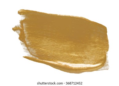 Vector gold paint smear stroke stain 