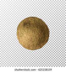 Vector gold paint smear stroke stain. Abstract gold glittering textured art illustration. 