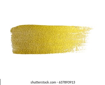Vector gold paint smear stroke stain set. Abstract gold glittering textured art illustration.