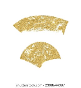 Juego de manchas de pintura de oro vectorial. Elementos deslumbrantes aislados sobre fondo blanco. 