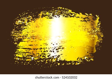 Vector gold paint stain.Golden brush stroke for you design.