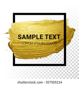 Vector Gold Paint Stroke With Border Frame