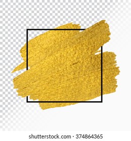 Vector Gold Paint Stroke With Border Frame