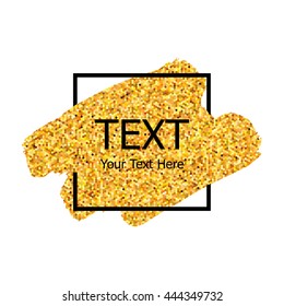 Vector gold paint stroke with border frame