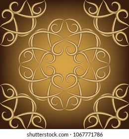Vector. Gold pattern. Weave vitiate gold surround. Seamless vector texture. For printing.
