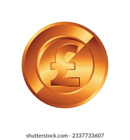 vector gold pound sterling coin