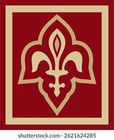 Vector gold and red ancient Roman ornament elements. Classic European parts of patterns. Lili and Krovns
