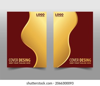 Vector Gold und Red Design Vorlagen für Broschüren. Flyer Design. Packungsbeilage. Cover Book and Magazine. Hintergrund für Unternehmensdesign, Jahresbericht Bearbeitbare Illustration