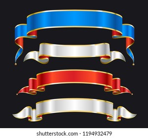 Vector, oro, carteles de la cinta roja de Navidad, rollos de papel, cintas adhesivas.