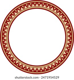 Vektorgrafik gold mit rotem runden Türkischen Ornament. Osmanischer Kreis, Ring, Rahmen.