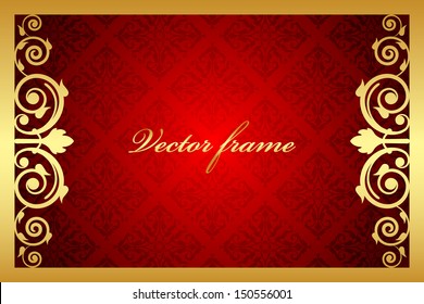 Vector gold and red royal frame