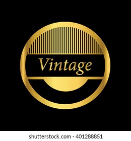vector gold retro vintage label 