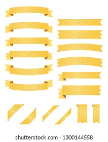 Vector gold ribbon background illustrations for title text and more variations 