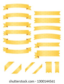 Vector gold ribbon background illustrations for title text and more variations 