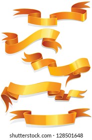 Vector Gold ribbon collection. Vector frame with Place for your text.