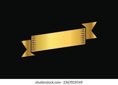 Vector gold ribbons set. Realistic 3d golden banners for sales and discounts. Design elements for special offer advertisement, new shop products, Black Friday medal editable background